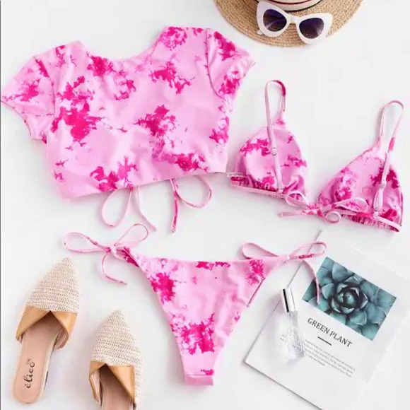 Tie Dye 3 Piece Swimsuit - Picture 2 of 10